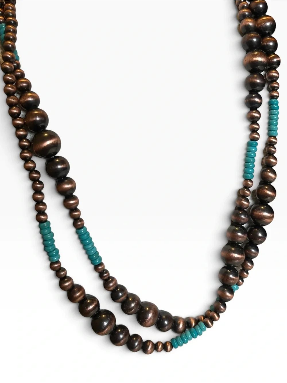 Navajo Pearl Faux Turquoise Beaded Necklace CC X